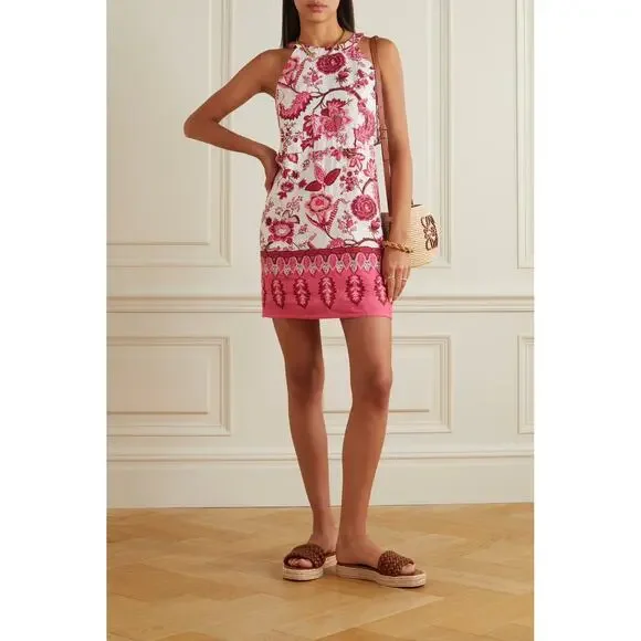 CARA CARA Savannah Cutout Floral-print Linen Mini Dress In Pink Size Medium - Picture 1 of 16